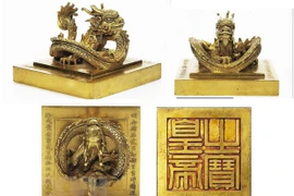Kim ấn Hoàng đế chi bảo của vua Minh Mạng. (Nguồn: TTXVN)