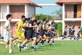 U23 Campuchia nỗ lực chuẩn bị cho SEA Games 31. (Nguồn: CFF) 