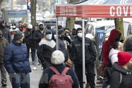 Người dân xếp hàng chờ xét nghiệm COVID-19 tại New York, Mỹ, ngày 29/12/2021. (Ảnh: THX/TTXVN) 