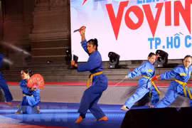 Các võ sinh bộ môn Vovinam. (Ảnh: Thanh Vũ/TTXVN)