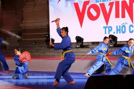 Các võ sinh bộ môn Vovinam. (Ảnh: Thanh Vũ/TTXVN)