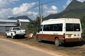 Chiếc xe tại hiện trường. (Ảnh: N.L)