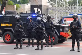 Lực lượng đặc nhiệm Indonesia ở Jakarta. (Ảnh: AFP/TTXVN)