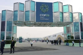 Trung tâm hội nghị, nơi diễn ra Hội nghị lần thứ 29 Các bên tham gia Công ước khung của Liên hợp quốc về biến đổi khí hậu (COP29) ở Baku, Azerbaijan ngày 11/11/2024. (Ảnh: Kyodo/TTXVN)