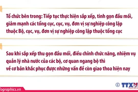 Sau khi sắp xếp-tinh gọn, tổ chức bộ máy sẽ giảm 5 bộ và 4 cơ quan 