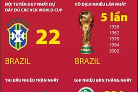 [Infographics] Kỷ lục các kỳ World Cup từ trước tới nay