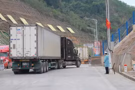 Xe xuất khẩu nông sản sang Trung Quốc. (Ảnh: Quang Duy/TTXVN) 