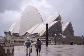 Người dân đeo khẩu trang phòng lây nhiễm COVID-19 tại Sydney, Australia. (Ảnh: THX/TTXVN) 