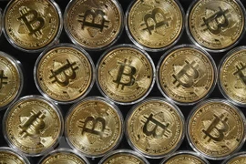 Đồng tiền kỹ thuật số bitcoin. (Ảnh: AFP/TTXVN) 