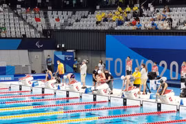 Trịnh Thị Bích Như thi đấu tại Paralympic Tokyo 2020. (Ảnh: TTXVN)