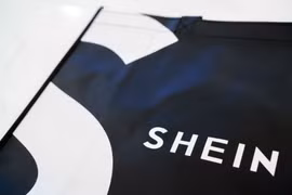 Nhãn hiệu trên túi tại trụ sở của Shein Group Ltd. ở Singapore, vào ngày 19/6/2023. (Ảnh: Bloomberg/Getty Images)