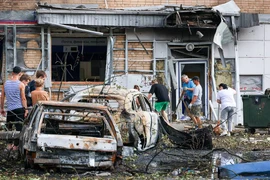 Hiện trường vụ tấn công tại Kursk (Nga). (Ảnh: TASS)