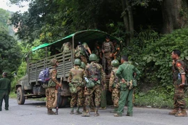 Binh sĩ Myanmar được triển khai tại bang Shan, ngày 15/8/2019 (Ảnh: AFP/TTXVN)