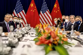 Quang cảnh buổi hội đàm. (Ảnh: AFP/TTXVN)