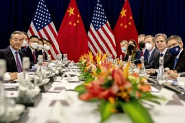 Quang cảnh buổi hội đàm. (Ảnh: AFP/TTXVN)
