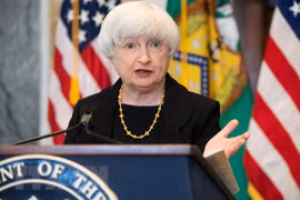 Bộ trưởng Tài chính Mỹ Janet Yellen phát biểu tại Washington, DC, Mỹ. (Ảnh: AFP/TTXVN) 