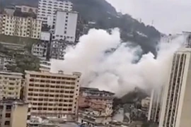 Hình ảnh vụ nổ tại Trùng Khánh ngày 7-1.(Ảnh: Weibo)