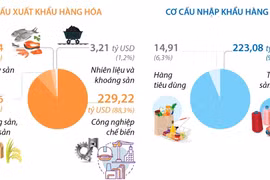 [Infographics] 9 tháng năm 2023: Việt Nam xuất siêu 21,68 tỷ USD