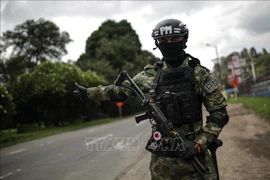 Cảnh sát điều tiết giao thông tại Bogota, Colombia. (Ảnh tư liệu: THX/TTXVN)