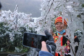 Nhiều du khách lưu lại trải nghiệm khó quên trong chuyến du lịch. (Ảnh: TTXVN phát)