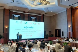 Các đại biểu tham dự hội thảo cho rằng, Việt Nam cần tiếp tục siết chặt việc quản lý nhập khẩu gỗ nguyên liệu, phòng ngừa những rủi ro về nguồn gốc gỗ. (Ảnh: Bích Hồng/TTXVN) 
