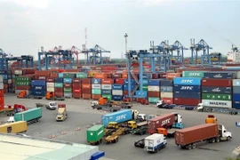 Hàng hóa xuất khẩu từ cảng Sài Gòn sang Hong Kong (Ảnh: Hoàng Hùng/TTXVN)
