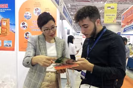 Khách tham quan mua sắm tại hội chợ. (Ảnh: Trần Việt/TTXVN) 