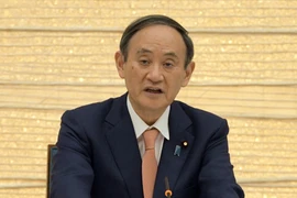 Biểu tượng Olympic tại Tokyo, Nhật Bản ngày 27/3/2020. (Ảnh: AFP/TTXVN) 