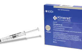 Thuốc Kineret được bào chế bởi Sobi.(Nguồn:Kineret)