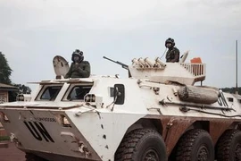 Binh sỹ thuộc Lực lượng gìn giữ hòa bình của Liên hợp quốc tại Cộng hòa Trung Phi. (Ảnh: AFP/TTXVN)