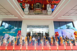 Đại biểu cắt băng khánh thành Bệnh viện Mặt Trời. (Nguồn: Vietnam+)