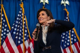 Ứng viên Cộng hòa Mỹ Nikki Haley trong cuộc vận động tranh cử tại Portland, Maine, ngày 3/3/2024. (Ảnh: AFP/TTXVN)