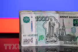 Đồng tiền ruble. (Ảnh: THX/TTXVN)
