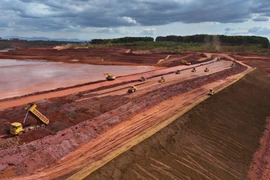 Khu vực khai thác quặng bauxit thuộc Dự án Tổ hợp Bauxit-Nhôm Lâm Đồng. (Ảnh: Báo Lâm Đồng) 