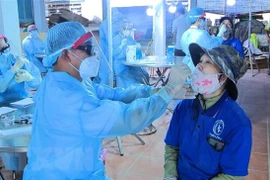 Lấy mẫu xét nghiệm COVID-19. (Nguồn: TTXVN) 