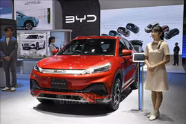 Xe ôtô điện BYD Co.'s Atto 3. (Ảnh: Kyodo/TTXVN)