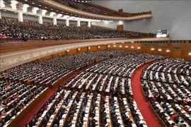 Các đại biểu dự Kỳ họp thứ 5 Quốc hội Trung Quốc khóa 13 ở Bắc Kinh, ngày 5/3/2022. (Ảnh: THX/TTXVN)