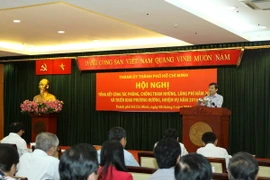 Thành ủy TP.HCM tổ chức Hội nghị Tổng kết công tác phòng, chống tham nhũng, lãng phí năm 2015 và triển khai phương hướng nhiệm vụ năm 2016. (Ảnh: Thanh Vũ/TTXVN)