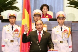 Thủ tướng Chính phủ Nguyễn Xuân Phúc tuyên thệ nhậm chức. (Ảnh: Thống Nhất/TTXVN)
