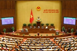 Quốc hội biểu quyết thông qua Nghị quyết bầu Chủ tịch nước. (Ảnh: An Đăng/TTXVN)