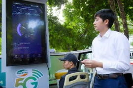 Viettel chính thức công bố khai trương kinh doanh thử nghiệm mạng 5G tại Hà Nội. (Ảnh: Minh Sơn/Vietnam+)