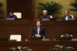 Bộ trưởng Bộ Nội vụ Lê Vĩnh Tân trả lời chất vấn của các đại biểu. (Ảnh: Văn Điệp/TTXVN)