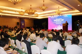 Quang cảnh Diễn đàn Kết nối Startups Việt trong và ngoài nước. (Ảnh: Tiến Lực/TTXVN)
