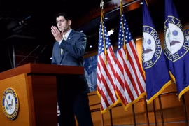 Chủ tịch Hạ viện Mỹ Paul Ryan trong cuộc họp báo về các dự luật di trú tại Washington DC. (Nguồn: THX/TTXVN)