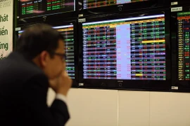 Nhà đầu tư theo dõi giao dịch tại sàn giao dịch Công ty Chứng khoán Vietcombank. (Ảnh: Tuấn Anh/TTXVN)