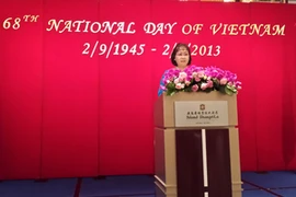 Tổng lãnh sự Nguyễn Thị Nhã phát biểu tại lễ kỷ niệm. (Ảnh: Hà Ngọc/Vietnam+)