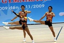 Một tiết mục biểu diễn Aerobic. (Ảnh: Trọng Đức/TTXVN)