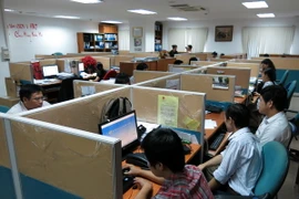 Trung tâm chuyển giao công nghệ và hỗ trợ kỹ thuật (Cục Tin học thống kê - Bộ Tài chính) là một trong những cơ sở dữ liệu phục vụ công tác phân tích, dự báo Tài khóa. (Ảnh: Hoàng Hùng/TTXVN)