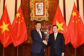Chủ tịch nước Trương Tấn Sang hội đàm với Tổng Bí thư, Chủ tịch nước Trung Quốc Tập Cận Bình. (Ảnh: Nguyễn Khang/TTXVN)