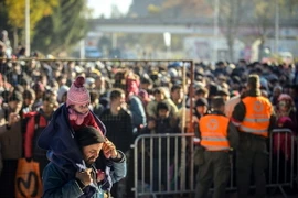 Người di cư tại khu vực biên giới Slovenia-Áo. (Nguồn: AFP/TTXVN)